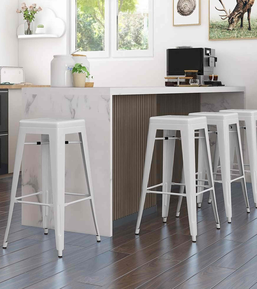 Taburetes metálicos industrial pack de 4 unidades