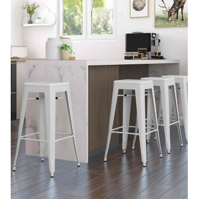Taburetes metálicos industrial pack de 4 unidades