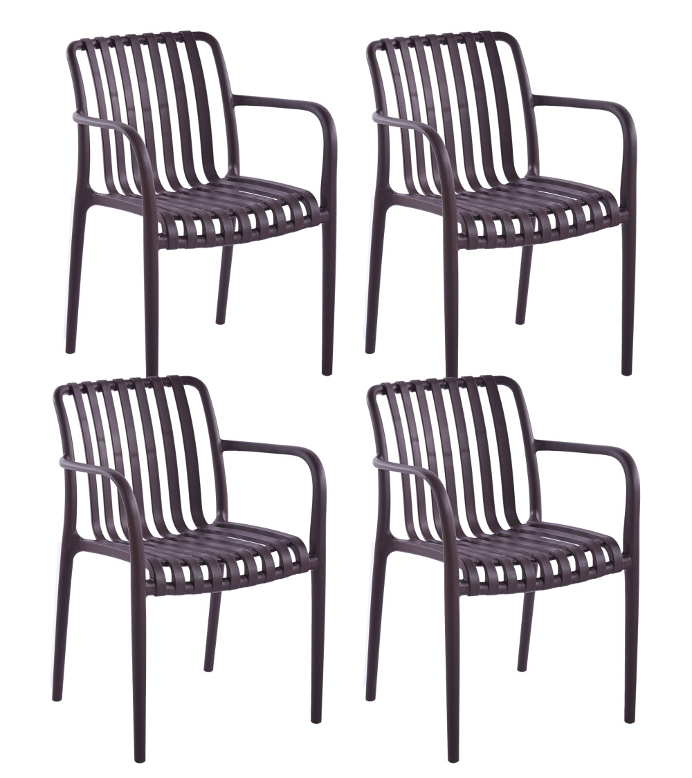 Silla Serena pack de 4 sillas con brazos de polipropileno