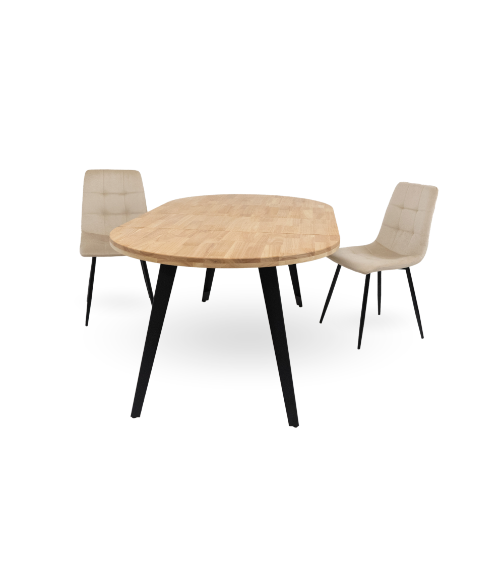 Mesa comedor redonda extensible industrial BERGI