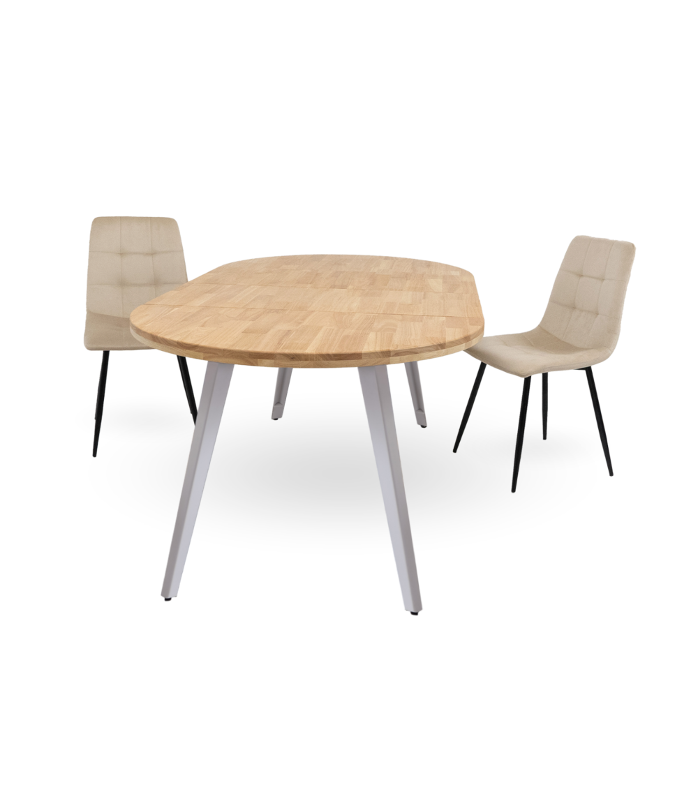 Mesa comedor redonda extensible industrial BERGI