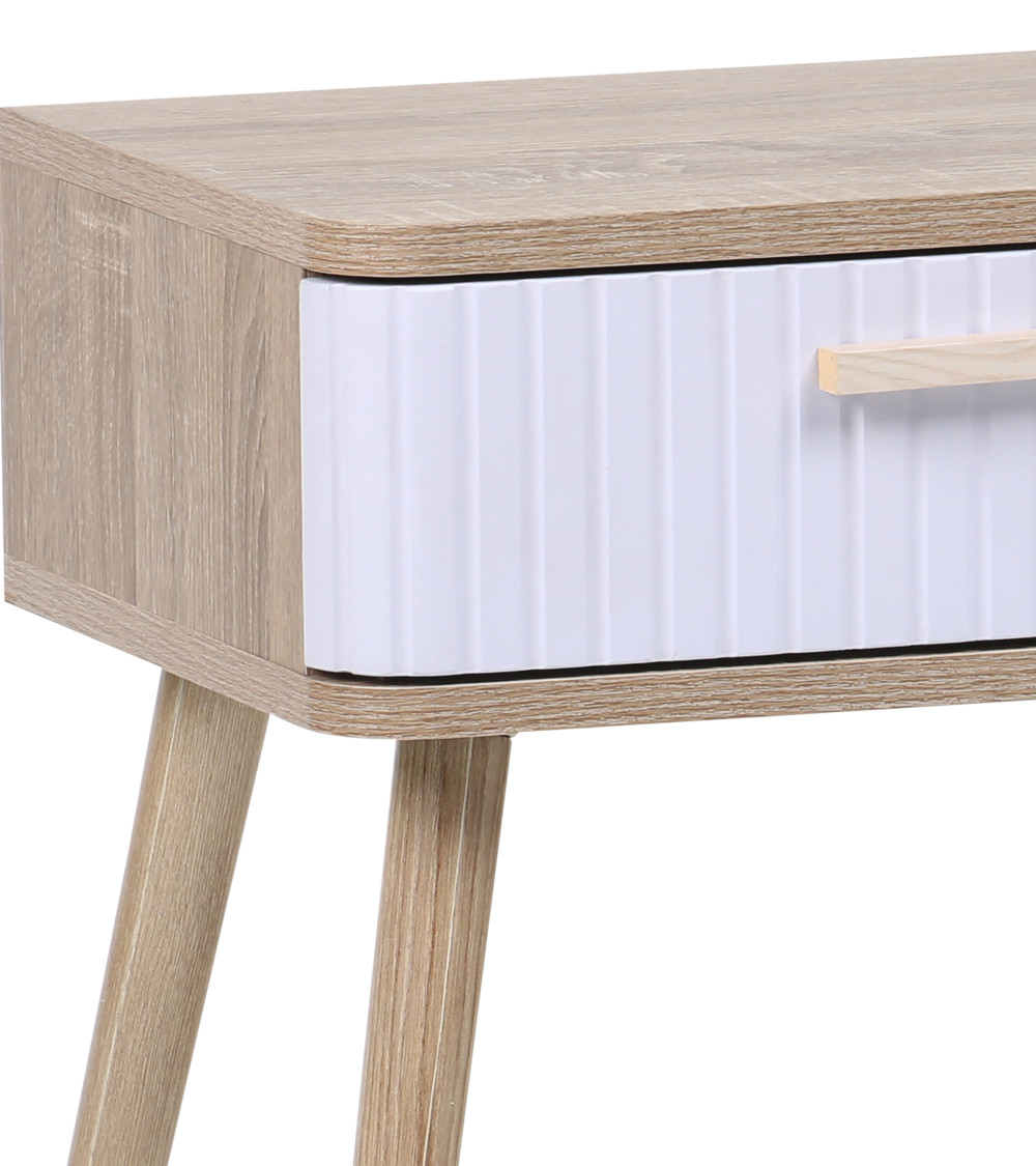 Mesita de noche Talía – Diseño nórdico con cajón decorativo