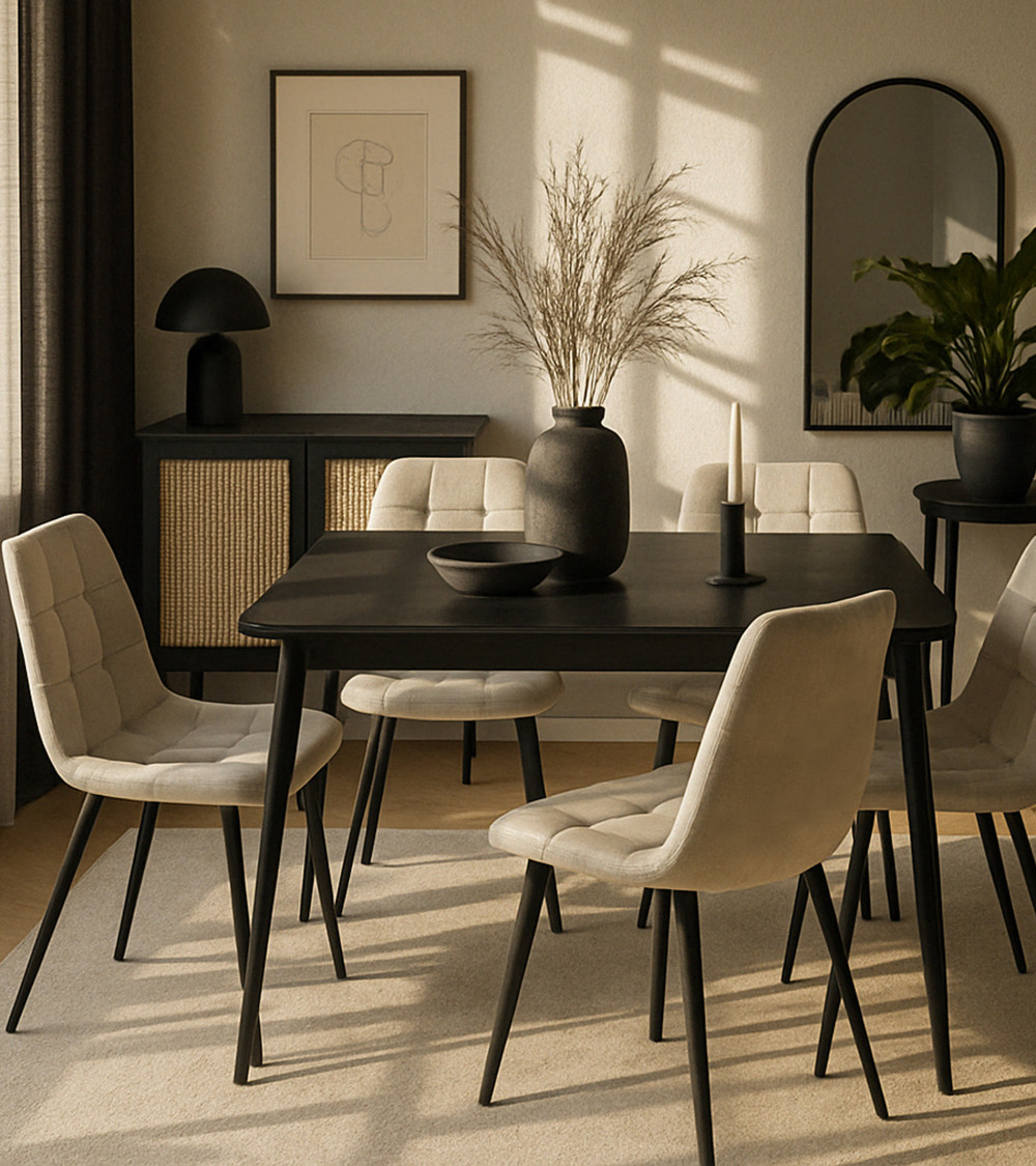 Pack de 4 sillas de comedor de terciopelo ASTRID