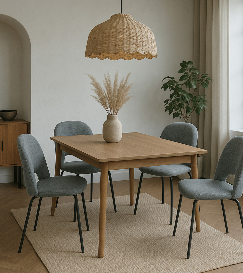 Sillas de comedor CECILE – Pack 4 uds. | Diseño elegante y tapizado cómodo