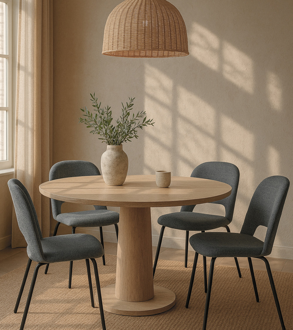 Sillas de comedor CECILE – Pack 4 uds. | Diseño elegante y tapizado cómodo