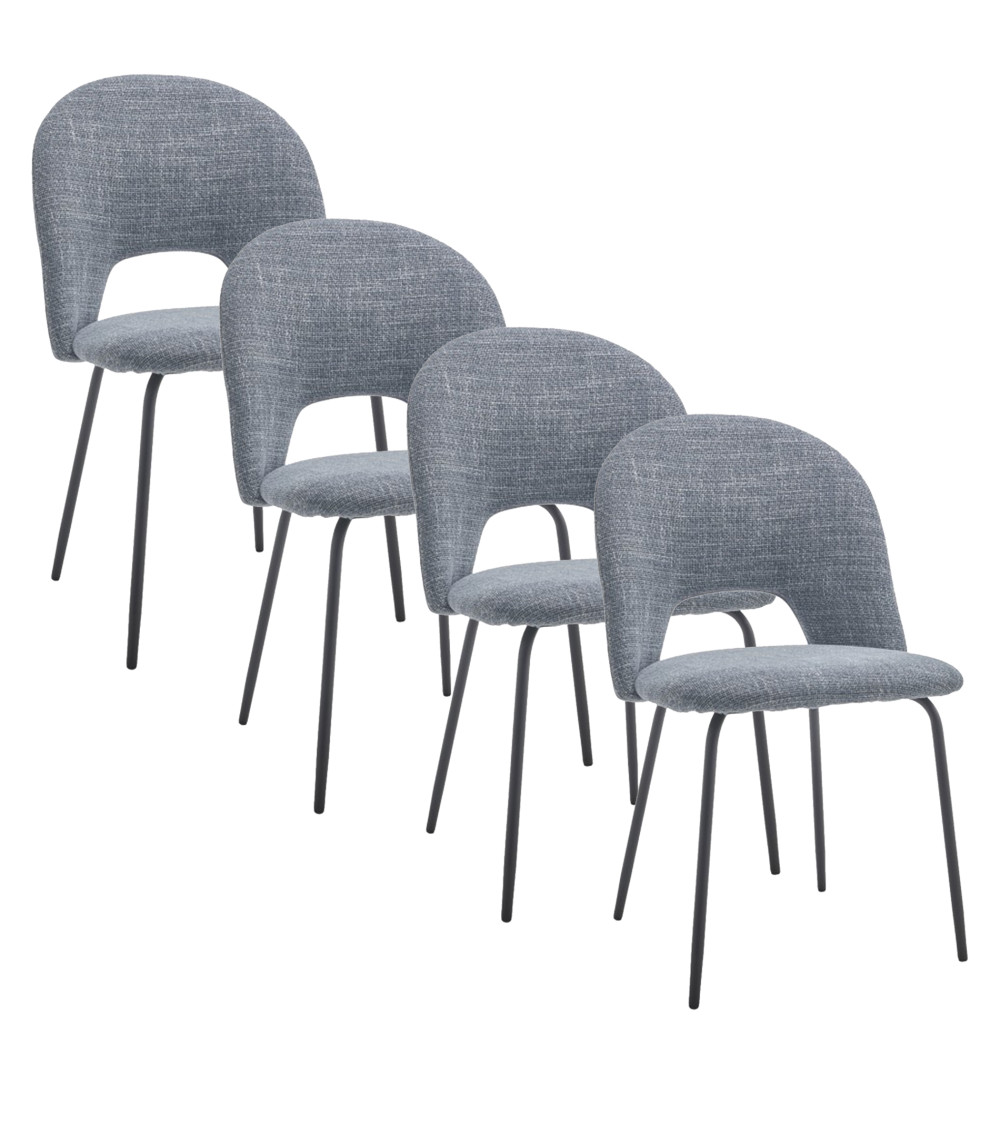 Sillas de comedor CECILE – Pack 4 uds. | Diseño elegante y tapizado cómodo