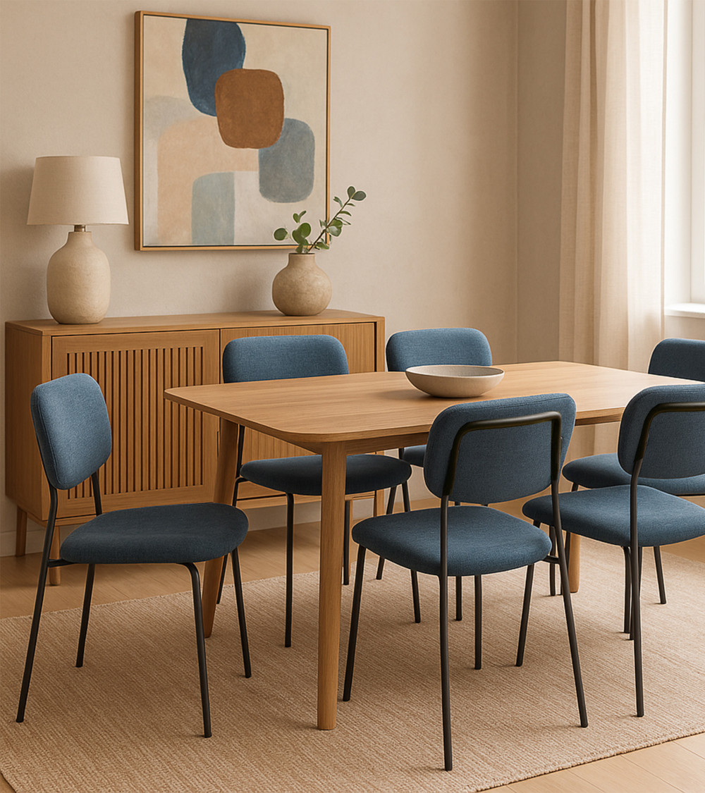 Pack 4 sillas Tull – Apilables, tapizadas y modernas