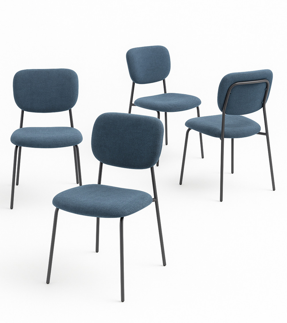 Pack 4 sillas Tull – Apilables, tapizadas y modernas