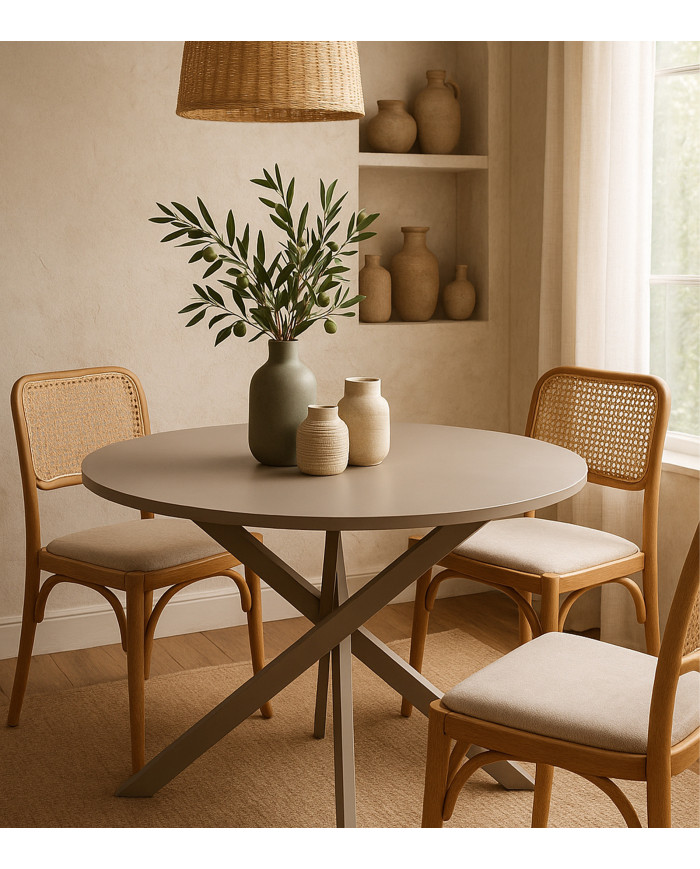 Mesa redonda BLAKE – Estilo industrial para comedor o cocina