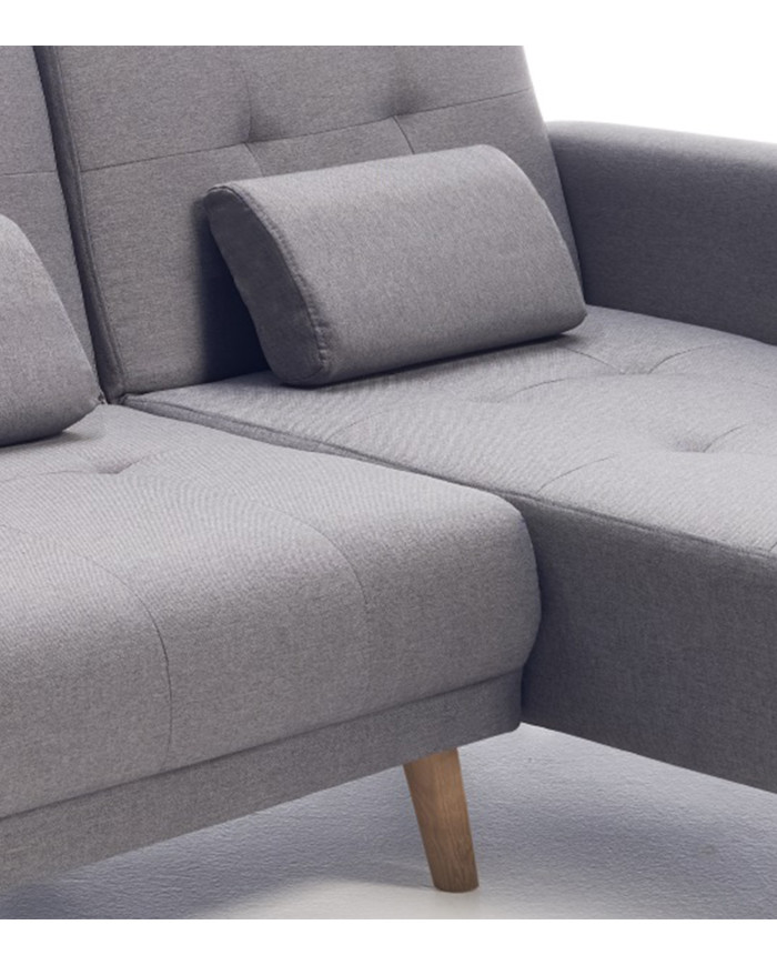 Sofá Abu – Chaiselongue cama con módulo reversible en gris