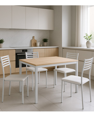 Pack 4 sillas Jul – Sillas de cocina tapizadas en PVC Pack 4 sillas Jul – Sillas de cocina tapizadas en PVC