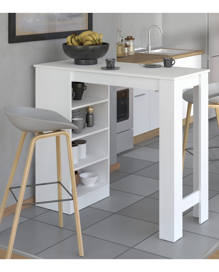 Mesa alta Valen – Mesa de cocina con estantería integrada