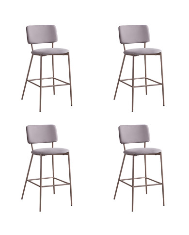 Taburetes Ned – Pack de 4 tapizados en tela antimanchas Taburetes Ned – Pack de 4 tapizados en tela antimanchas