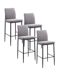 Taburetes Estor – Pack de 4 altos con tapizado antimanchas