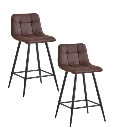 Taburetes Dio – Pack de 2 tapizados en tela chocolate Taburetes Dio – Pack de 2 tapizados en tela chocolate