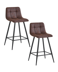 Taburetes Dio – Pack de 2 tapizados en tela chocolate