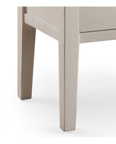 Mesita de noche Marlow – Estilo Country blanco y madera natural Mesita de noche Marlow – Estilo Country blanco y madera natural