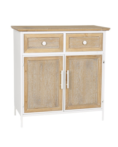 Aparador Nola – Mueble natural con estructura blanca Aparador Nola – Mueble natural con estructura blanca