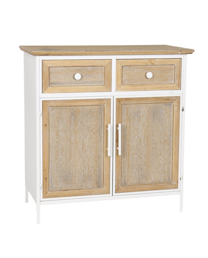 Aparador Nola – Mueble natural con estructura blanca Aparador Nola – Mueble natural con estructura blanca