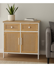 Aparador Nola – Mueble natural con estructura blanca Aparador Nola – Mueble natural con estructura blanca