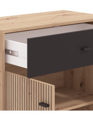 Aparador Avion – Mueble moderno con acabado roble y efecto alistonado Aparador Avion – Mueble moderno con acabado roble y efecto alistonado