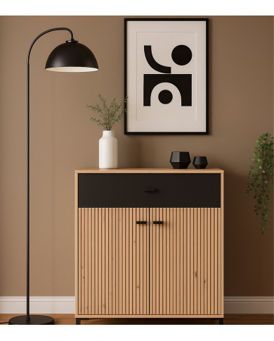 Aparador Avion – Mueble moderno con acabado roble y efecto alistonado Aparador Avion – Mueble moderno con acabado roble y efecto alistonado