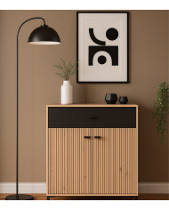 Aparador Avion – Mueble moderno con acabado roble y efecto alistonado Aparador Avion – Mueble moderno con acabado roble y efecto alistonado