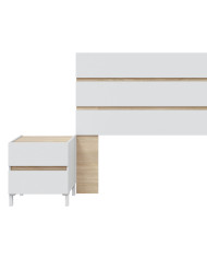 Pack Ébano – Cabecero con dos mesitas de noche moderno y funcional