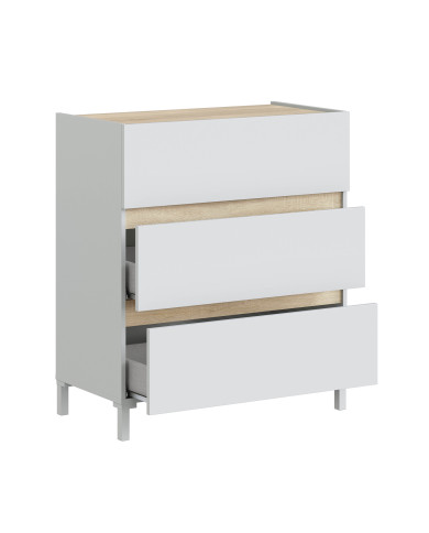 Cómoda Ébano 3 cajones – Con patas altas y fijación a pared Cómoda Ébano 3 cajones – Con patas altas y fijación a pared