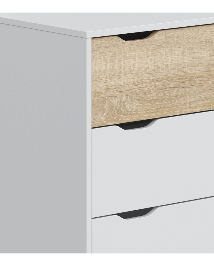 Cómoda Noive 3 cajones – Compacta con patas altas y guías metálicas