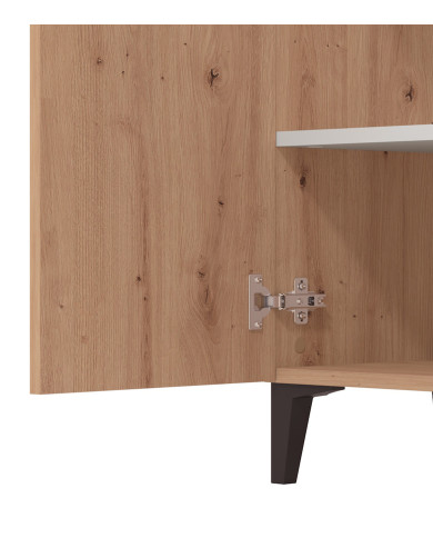 Zapatero Basile – Mueble alto con baldas regulables y acabado roble artisán Zapatero Basile – Mueble alto con baldas regulables y acabado roble artisán