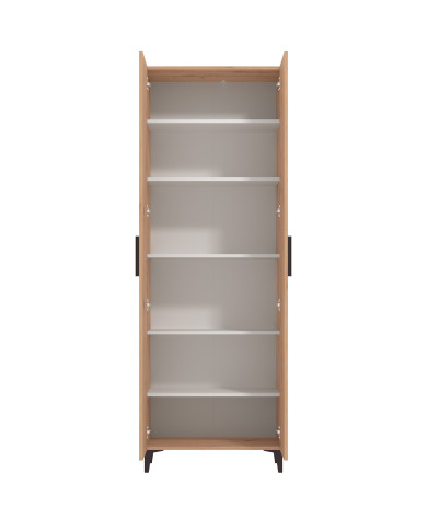 Zapatero Basile – Mueble alto con baldas regulables y acabado roble artisán Zapatero Basile – Mueble alto con baldas regulables y acabado roble artisán