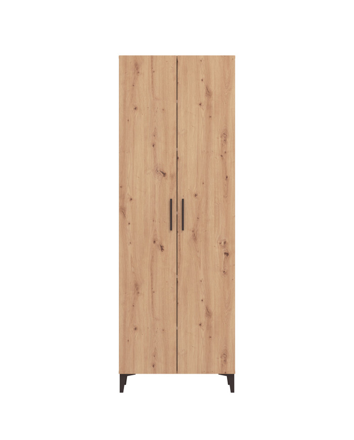 Zapatero Basile – Mueble alto con baldas regulables y acabado roble artisán