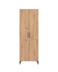 Zapatero Basile – Mueble alto con baldas regulables y acabado roble artisán