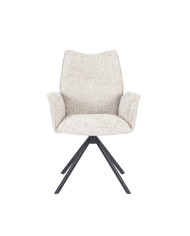 Silla Andrea con brazos – Tapizada y giratoria 180° con retorno