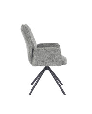 Silla Andrea con brazos – Tapizada y giratoria 180° con retorno