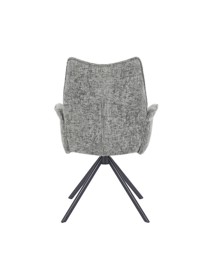 Silla Andrea con brazos – Tapizada y giratoria 180° con retorno