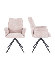 Silla Andrea con brazos – Tapizada y giratoria 180° con retorno