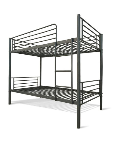 Litera Finy metálica – 2 camas de 90x190 cm con escalera y baranda Litera Finy metálica – 2 camas de 90x190 cm con escalera y baranda