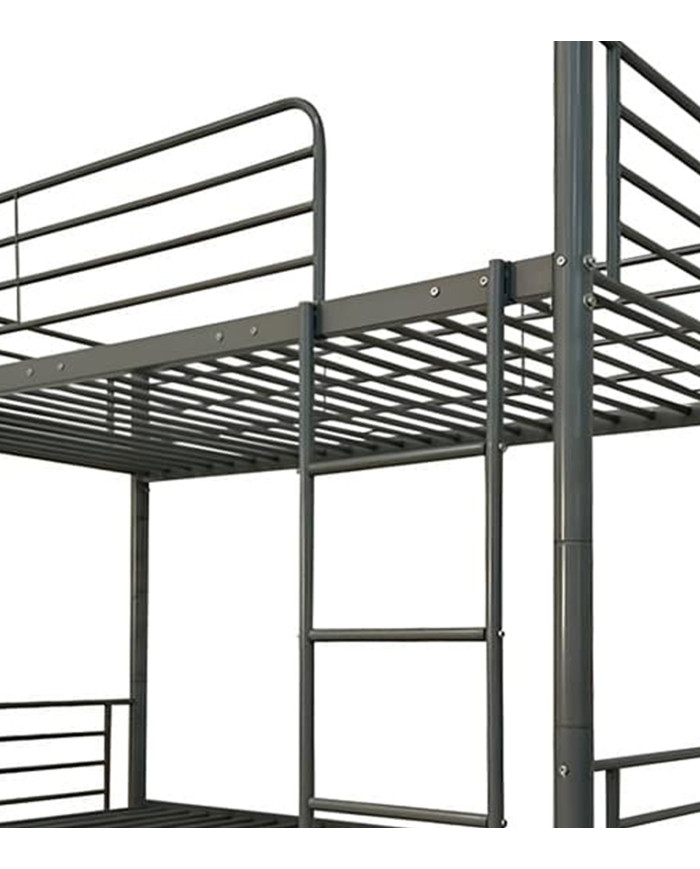 Litera Finy metálica – 2 camas de 90x190 cm con escalera y baranda