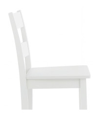 Taburete Tole – Taburete de madera lacada blanco para cocina o bar