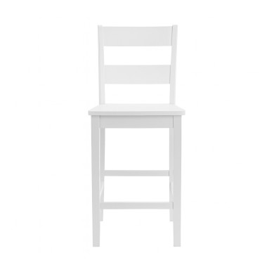 Taburete Tole – Taburete de madera lacada blanco para cocina o bar