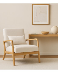 Butaca Nicole nórdica con cojín lumbar – Tapizado antimanchas