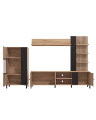 Mueble de salón Avion – Composición moderna con frentes en negro