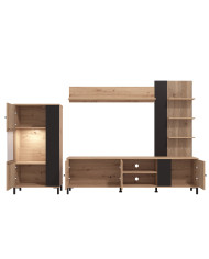 Mueble de salón Avion – Composición moderna con frentes en negro