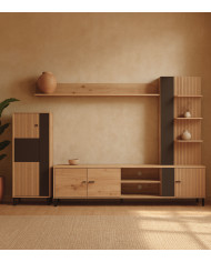 Mueble de salón Avion – Composición moderna con frentes en negro
