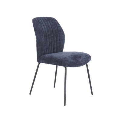 Silla Nalon – Tapizada con diseño a rayas y patas negras