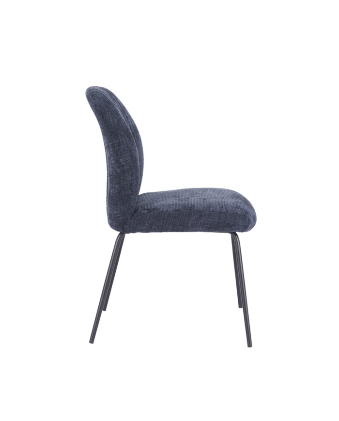Silla Nalon – Tapizada con diseño a rayas y patas negras Silla Nalon – Tapizada con diseño a rayas y patas negras