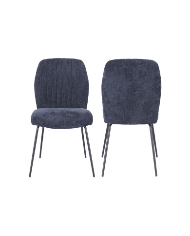 Silla Nalon – Tapizada con diseño a rayas y patas negras Silla Nalon – Tapizada con diseño a rayas y patas negras