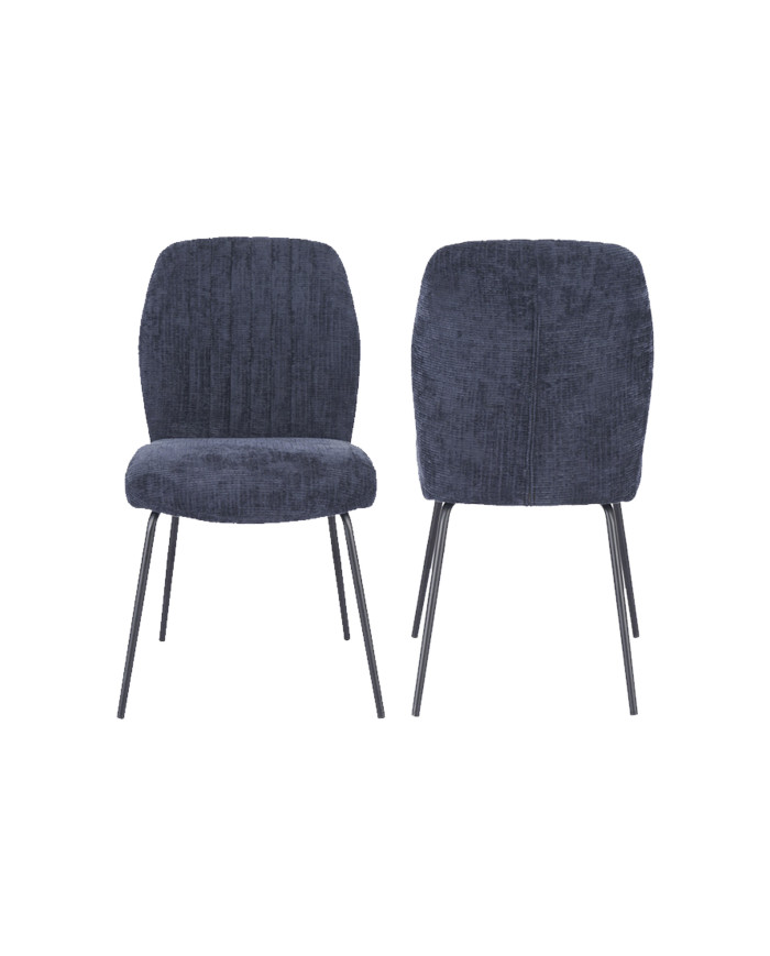 Silla Nalon – Tapizada con diseño a rayas y patas negras Silla Nalon – Tapizada con diseño a rayas y patas negras